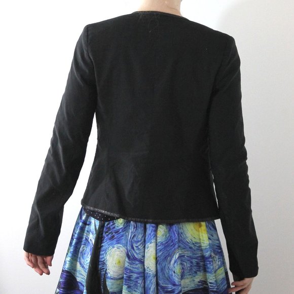 Judith & Charles Lightweight Black Stretch Linen Suit Jacket in Women's Size 2 - Picture 6 of 15